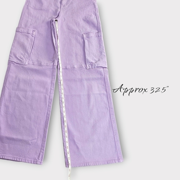 Warp + Weft Lavender Wide Leg Cargo Jeans - Picture 13 of 14